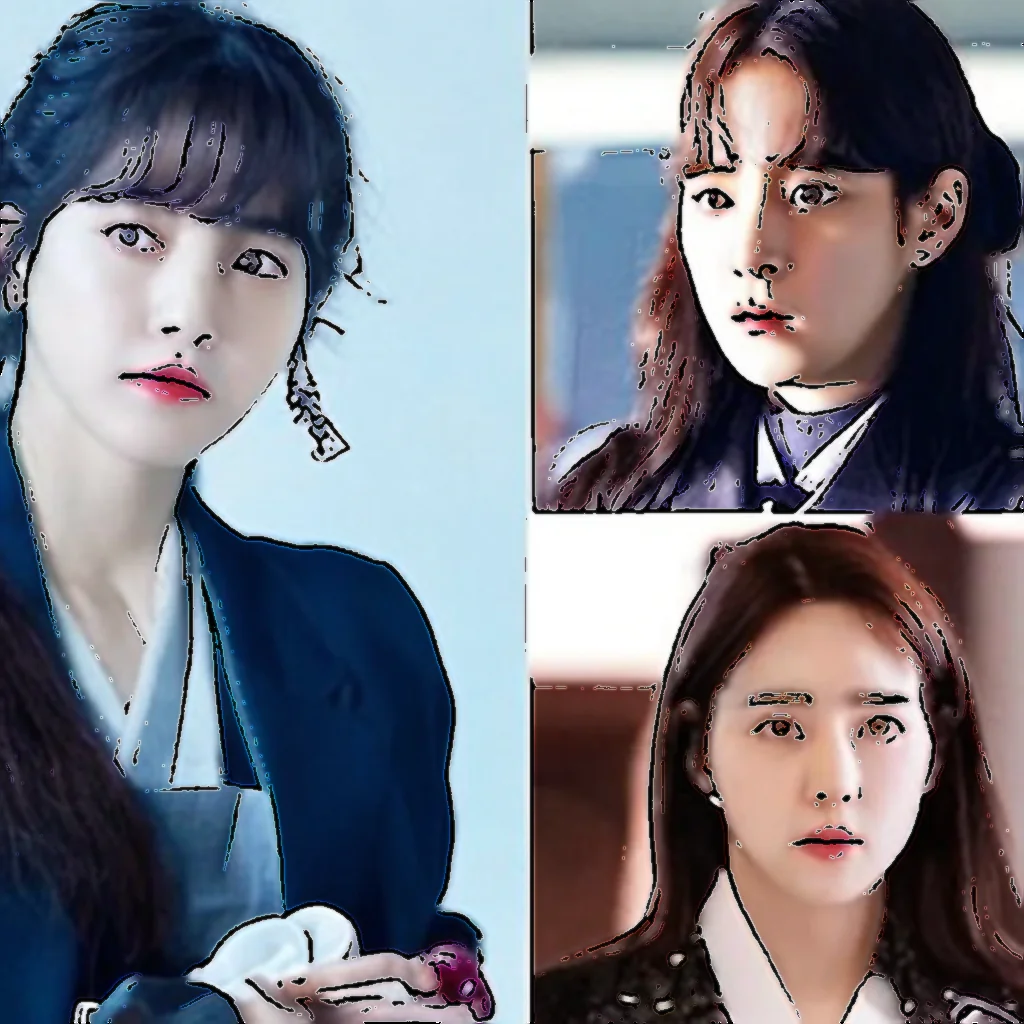 Artistic representation for 7 K - dramas with strong female leads you will love : My Name , Little Women , The Glory , and more.