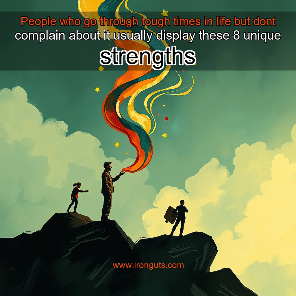 Artistic representation for People who go through tough times in life but dont complain about it usually display these 8 unique strengths